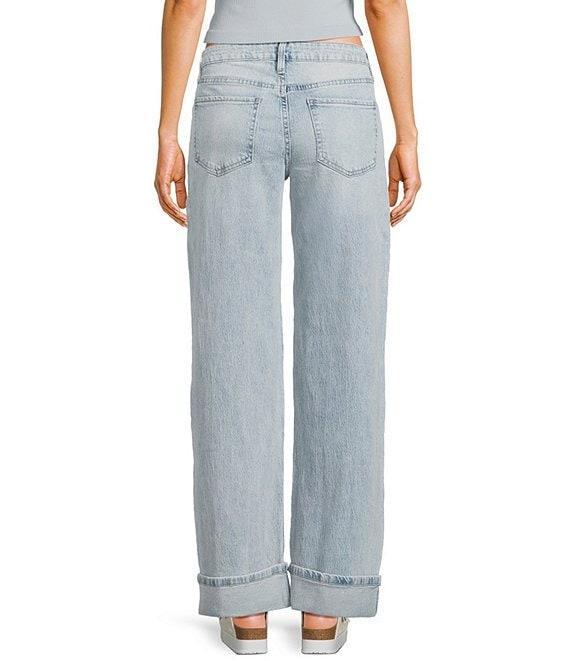 YMI Jeanswear Low Rise Loose Fit Cuffed Wide Leg Jeans Product Image