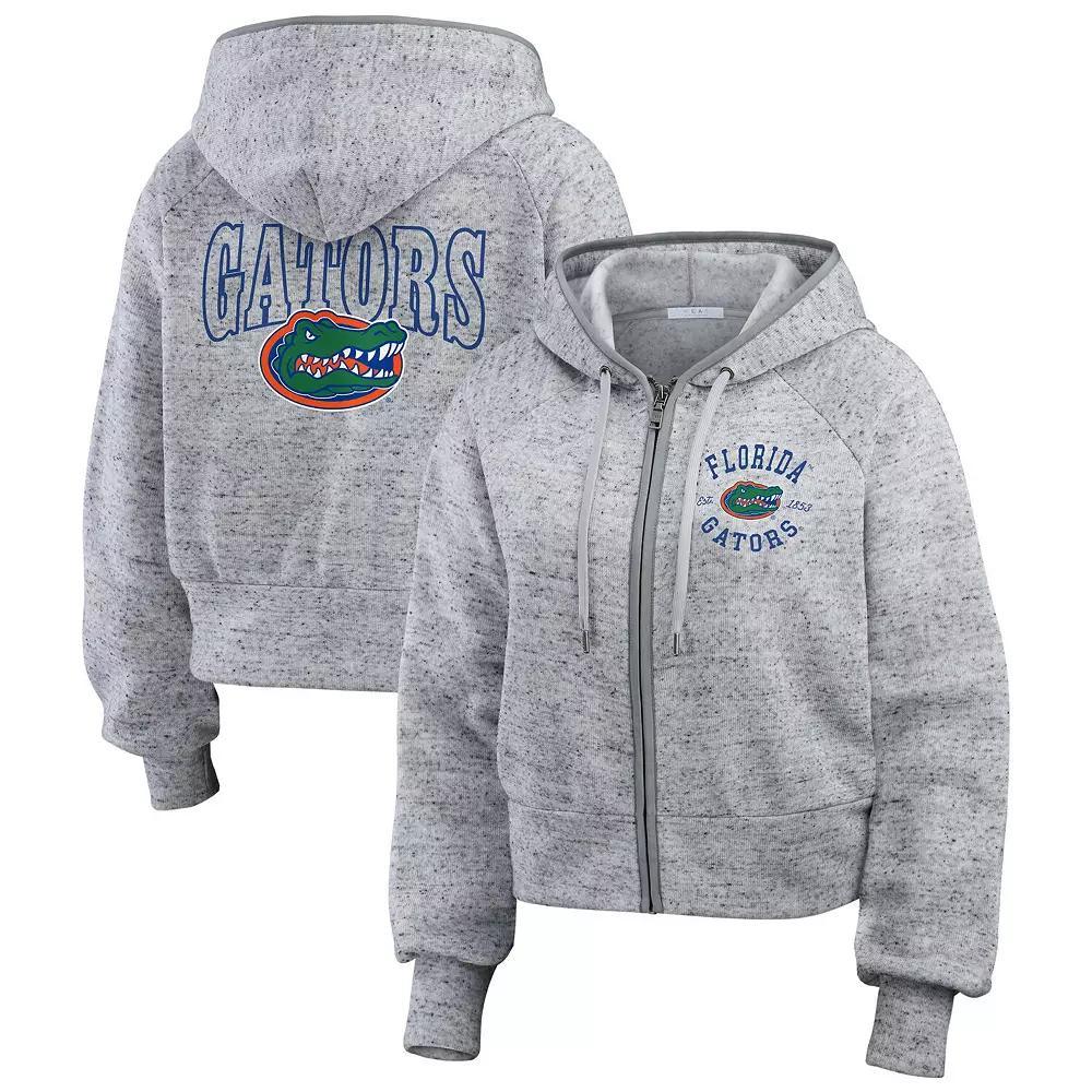 Women's WEAR by Erin Andrews Heather Gray Florida Gators Wear Speckle Double-Hit Raglan Full-Zip Hoodie, Size: XL, Grey Product Image