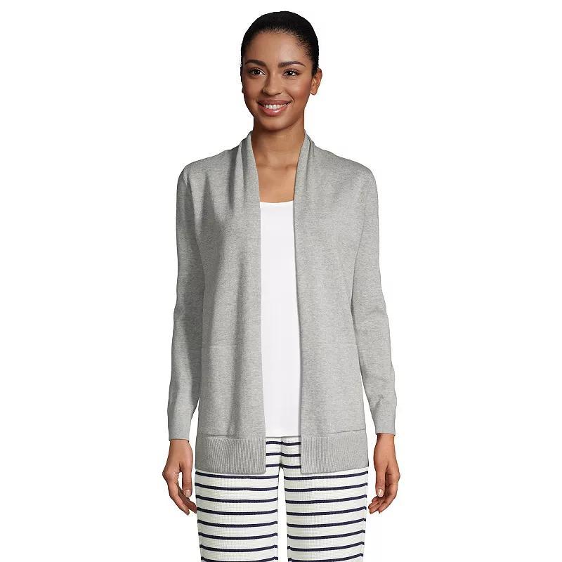 Women's Lands' End Open-Front Long Cardigan Sweater, Size: Medium, Radiant Blue Product Image