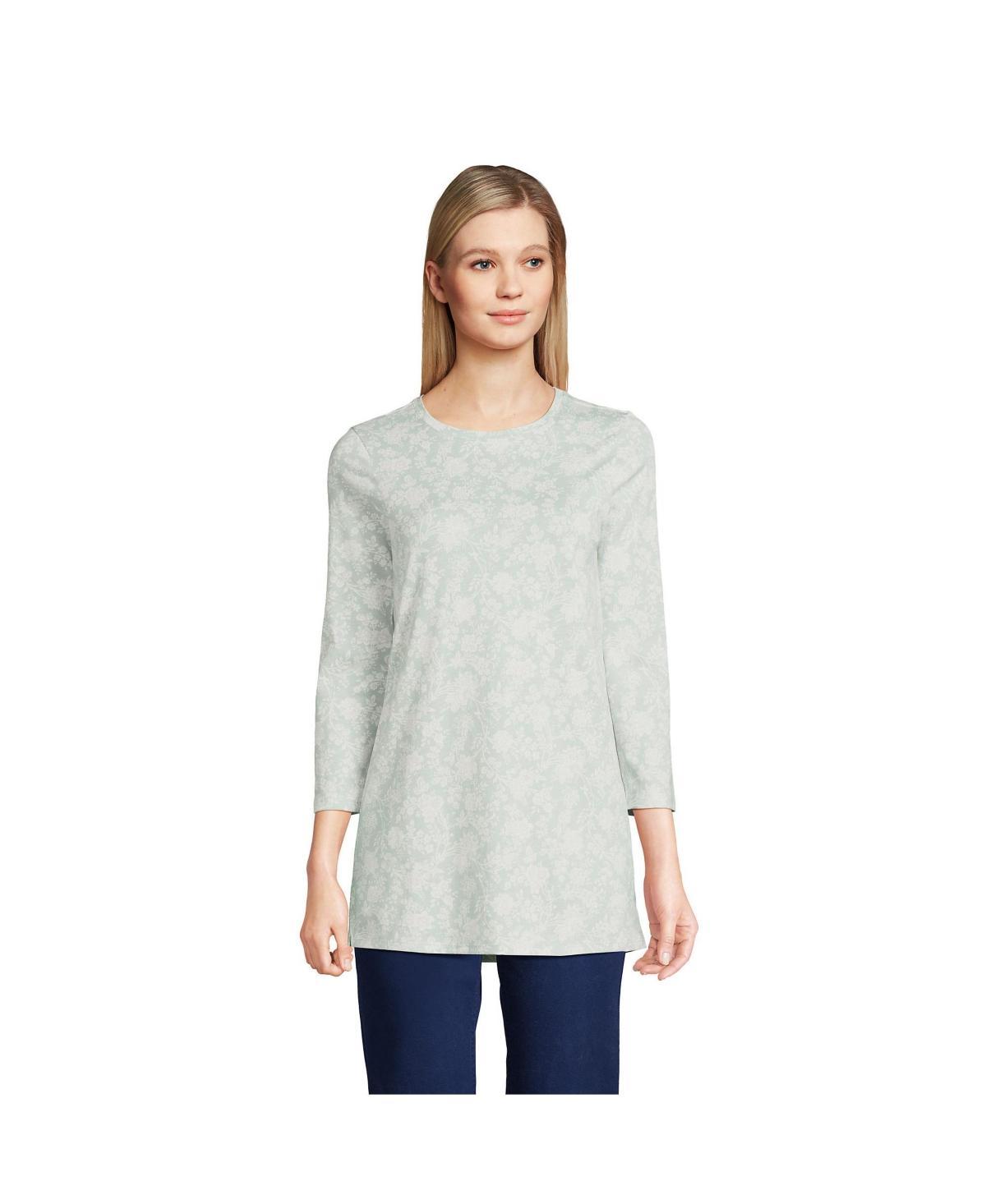 Women's Lands' End Supima Cotton Crewneck Tunic, Size: XL, Fresh Ivory Product Image