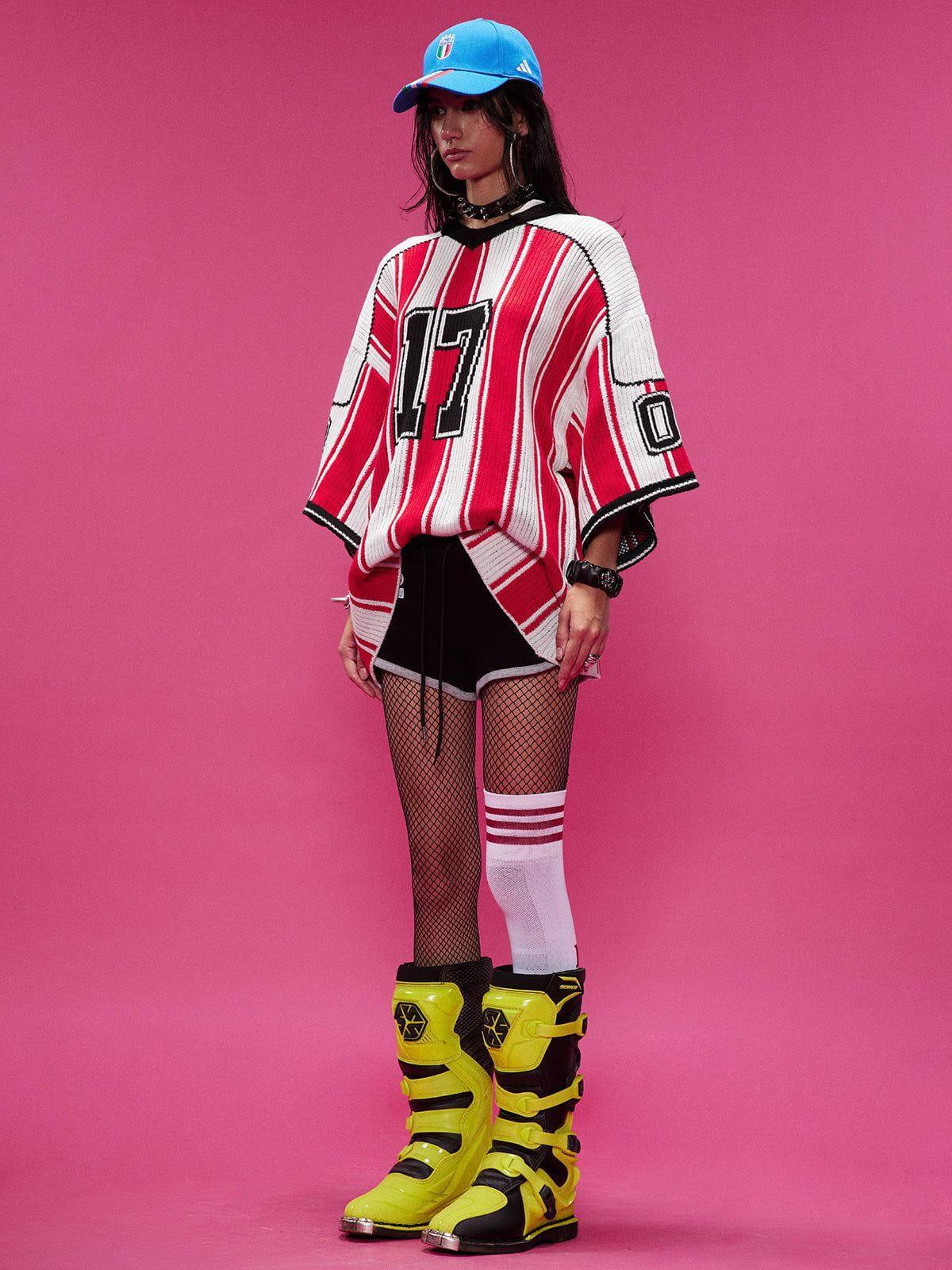 Aelfric Eden Number Stripe Graphic Knit Tee Product Image