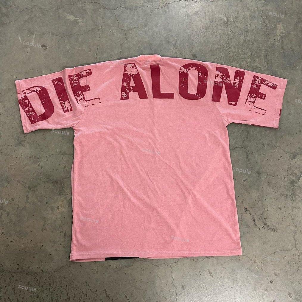 Vintage Nothing Wrong Die Alone Graphic Print Cotton T-Shirt Product Image