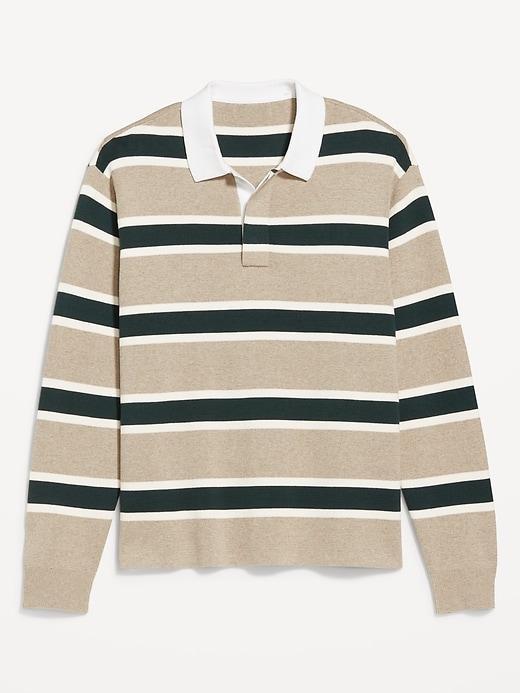 Rugby Stripe Polo Sweater Product Image
