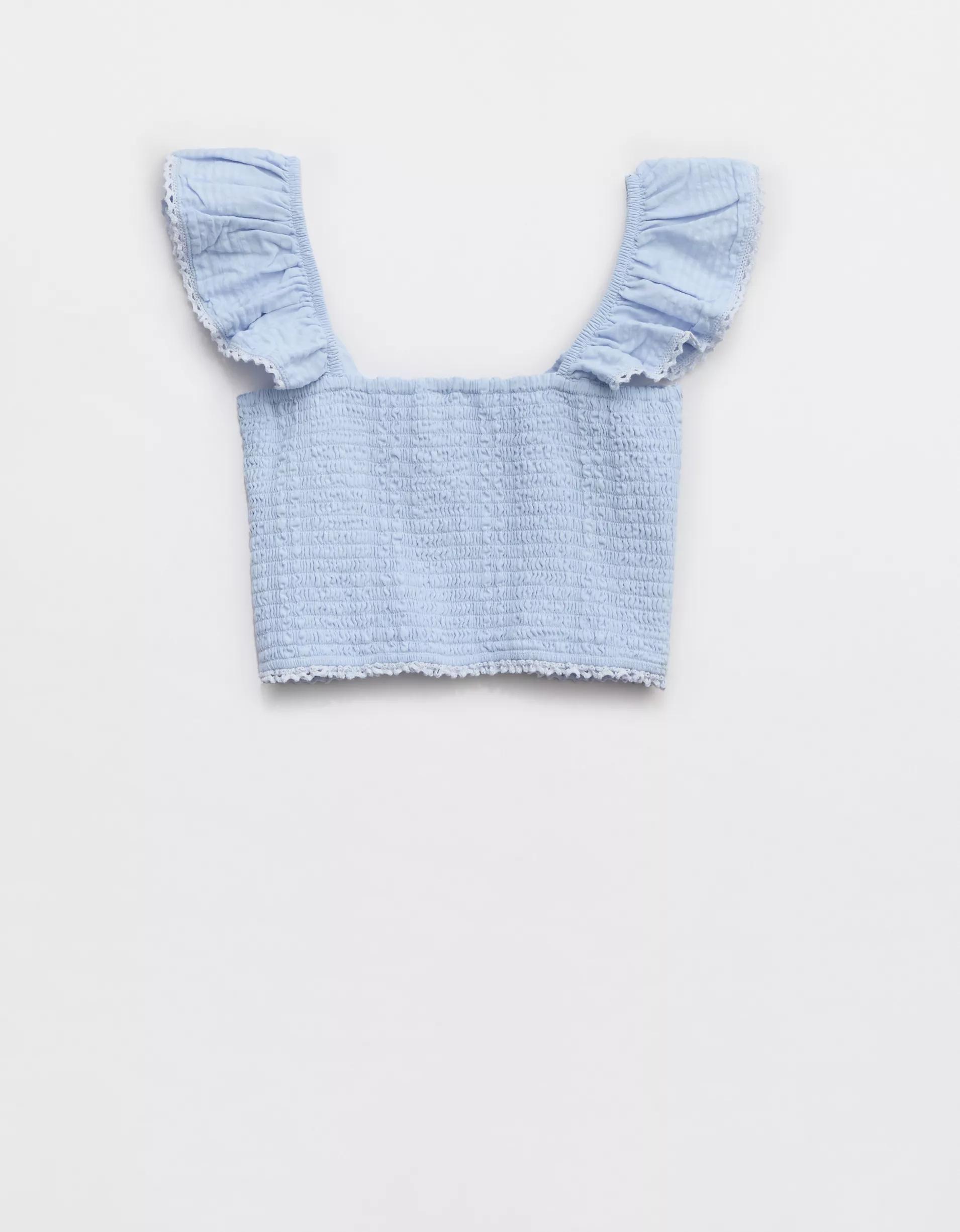 Aerie Cropped Seersucker Tank Top Product Image