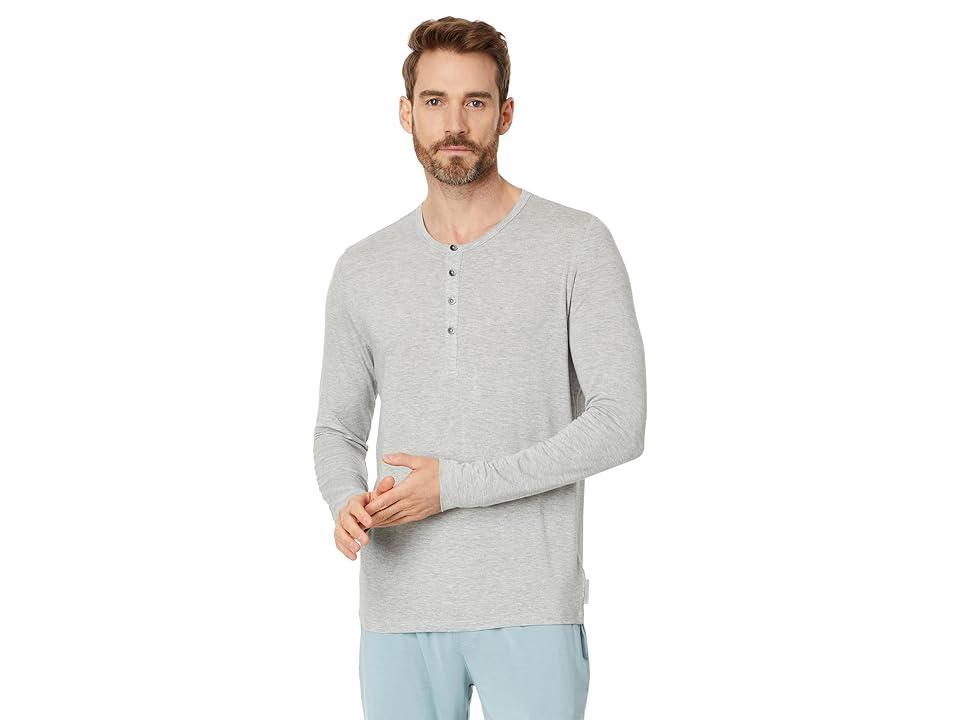 Calvin Klein Mens Ultra-Soft Modern Lounge Henley T-Shirt - Grey - XL Product Image
