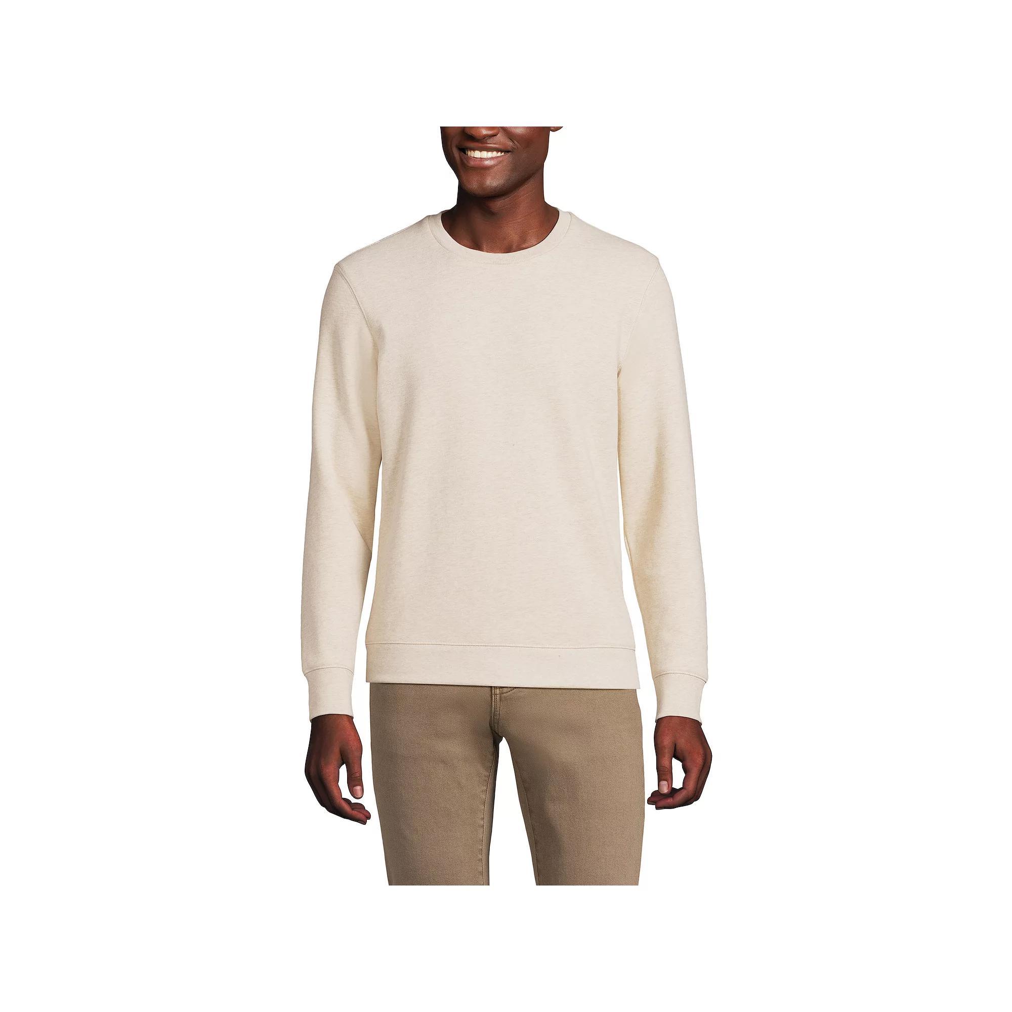 Big & Tall Lands' End Long Sleeve Serious Sweats Crewneck Sweatshirt, Men's, Size: Large Tall, Dark Grey Heather Product Image