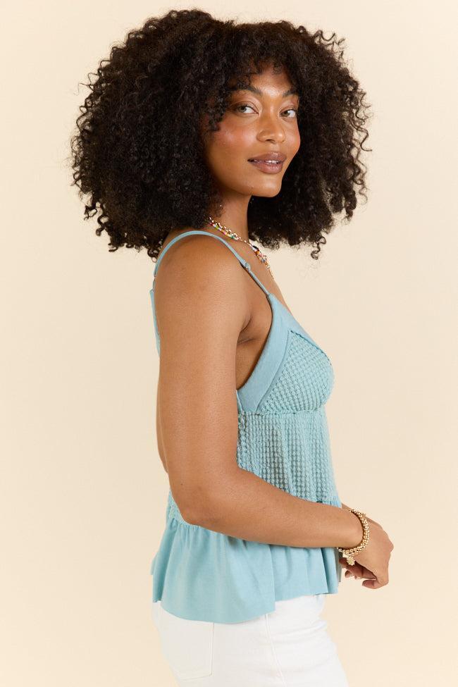 Plain And Simple Blue Knit Tank SALE Product Image