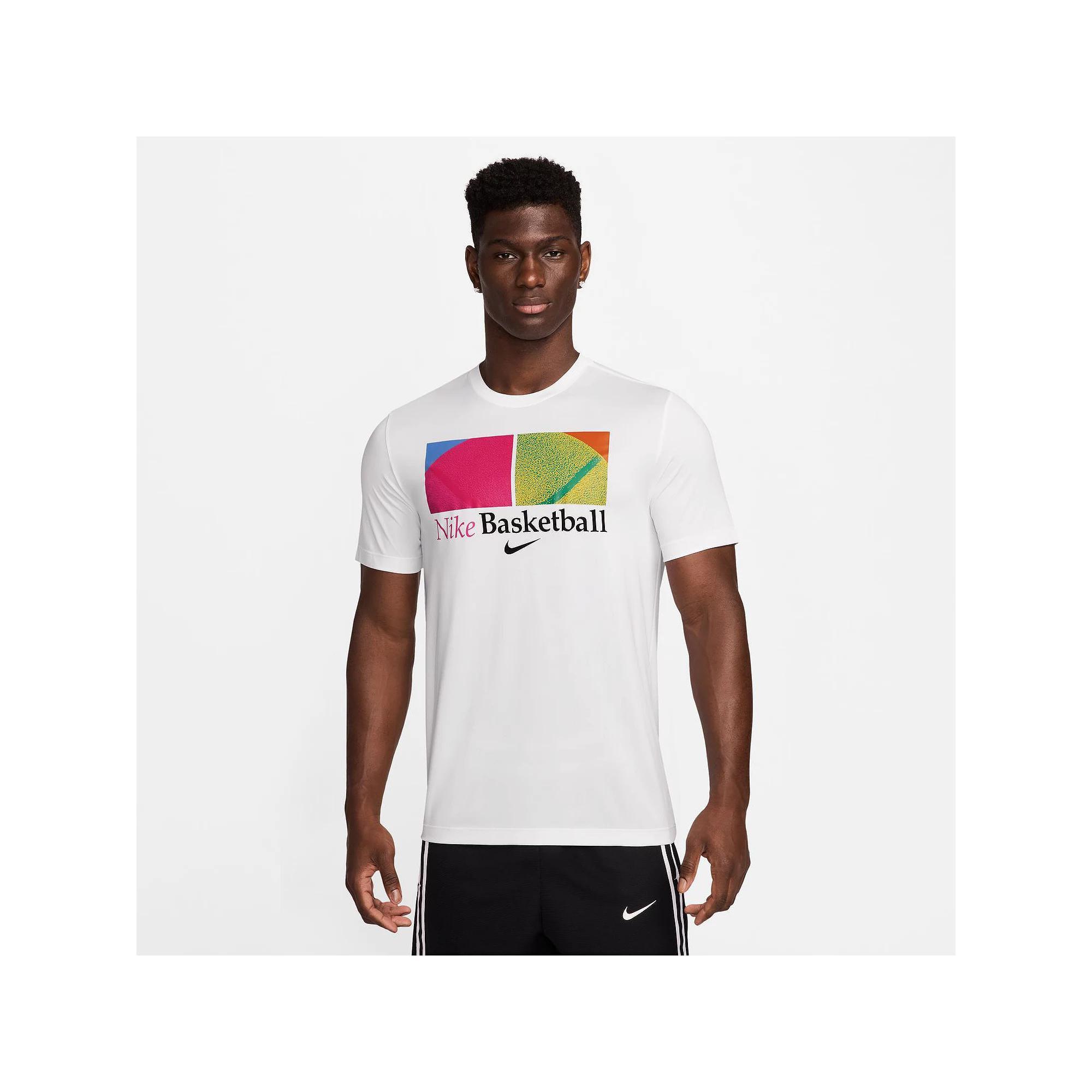 Men's Nike Dri-FIT Basketball Graphic T-Shirt, Size: Large, White Product Image