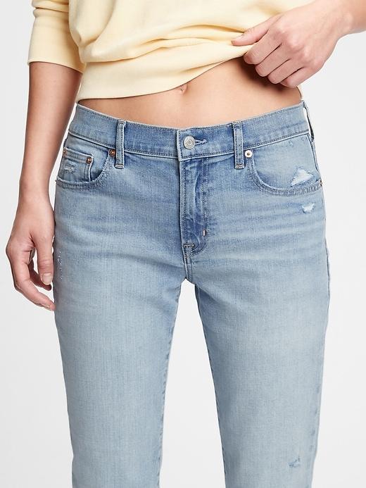 Mid Rise Girlfriend Jeans with Washwell Product Image
