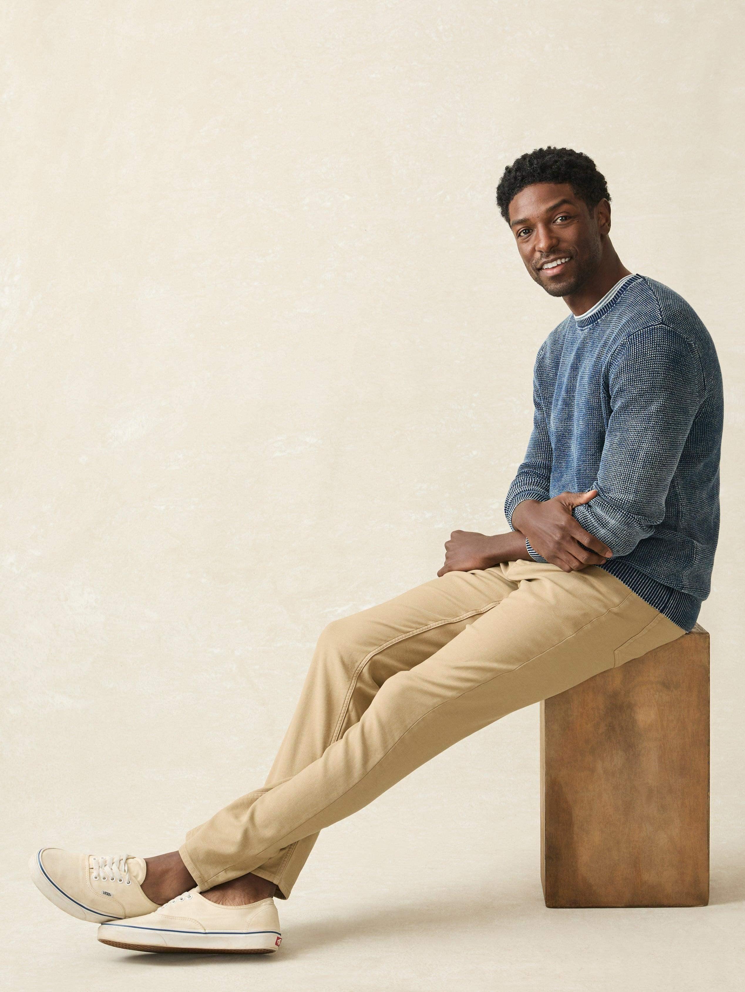 Sunwashed Crewneck Sweater - Indigo Storm Wash Male Product Image