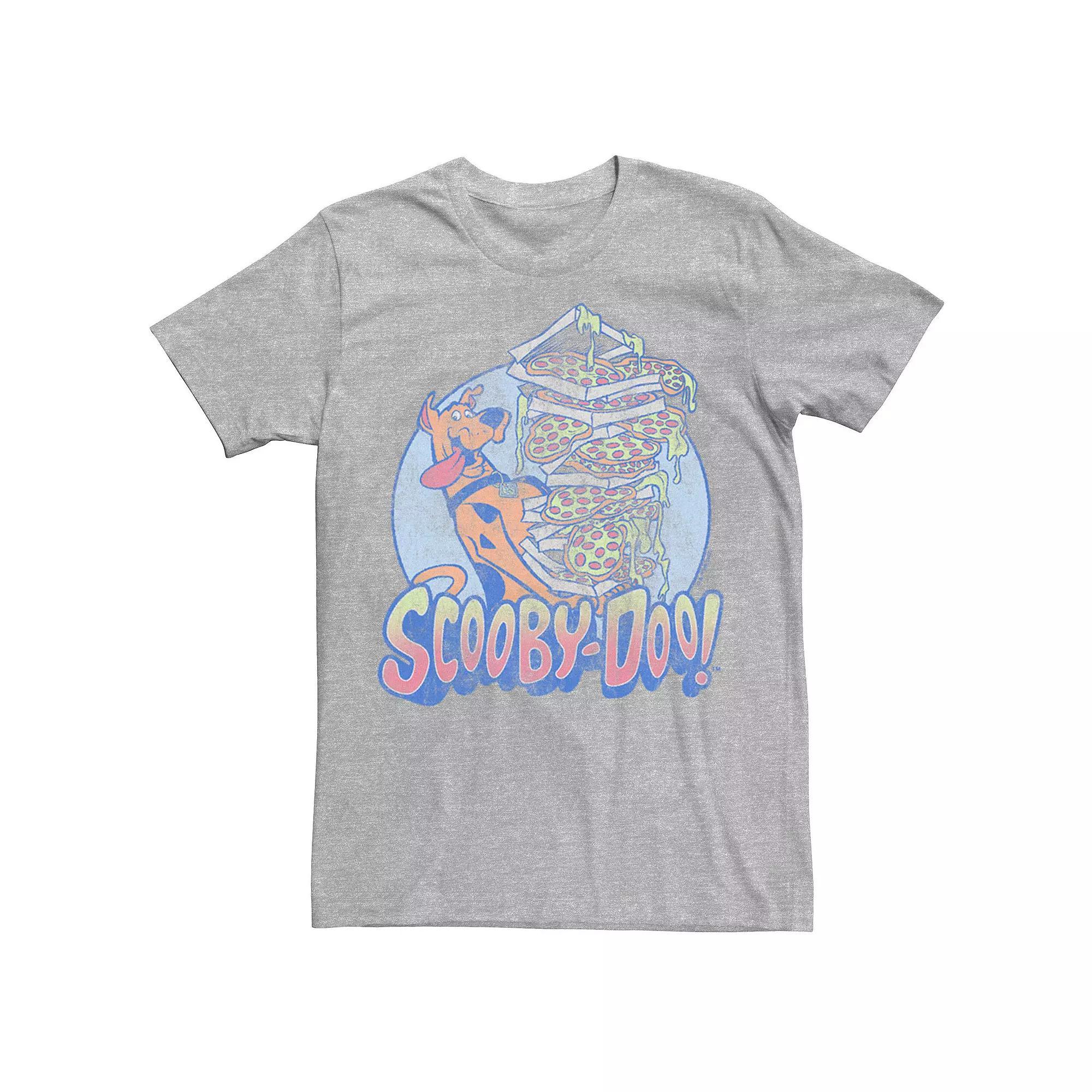 Men's Scooby Doo Happy Pizza Stack Tee, Size: Small, Athletic Grey Product Image