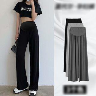 Maternity High Waist Plain Wide Leg Pants Product Image