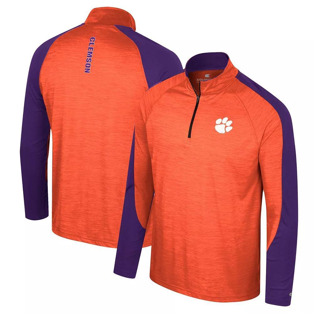 Men's Colosseum Orange Clemson Tigers Langmore Raglan Quarter-Zip Top, Size: 2XL Product Image