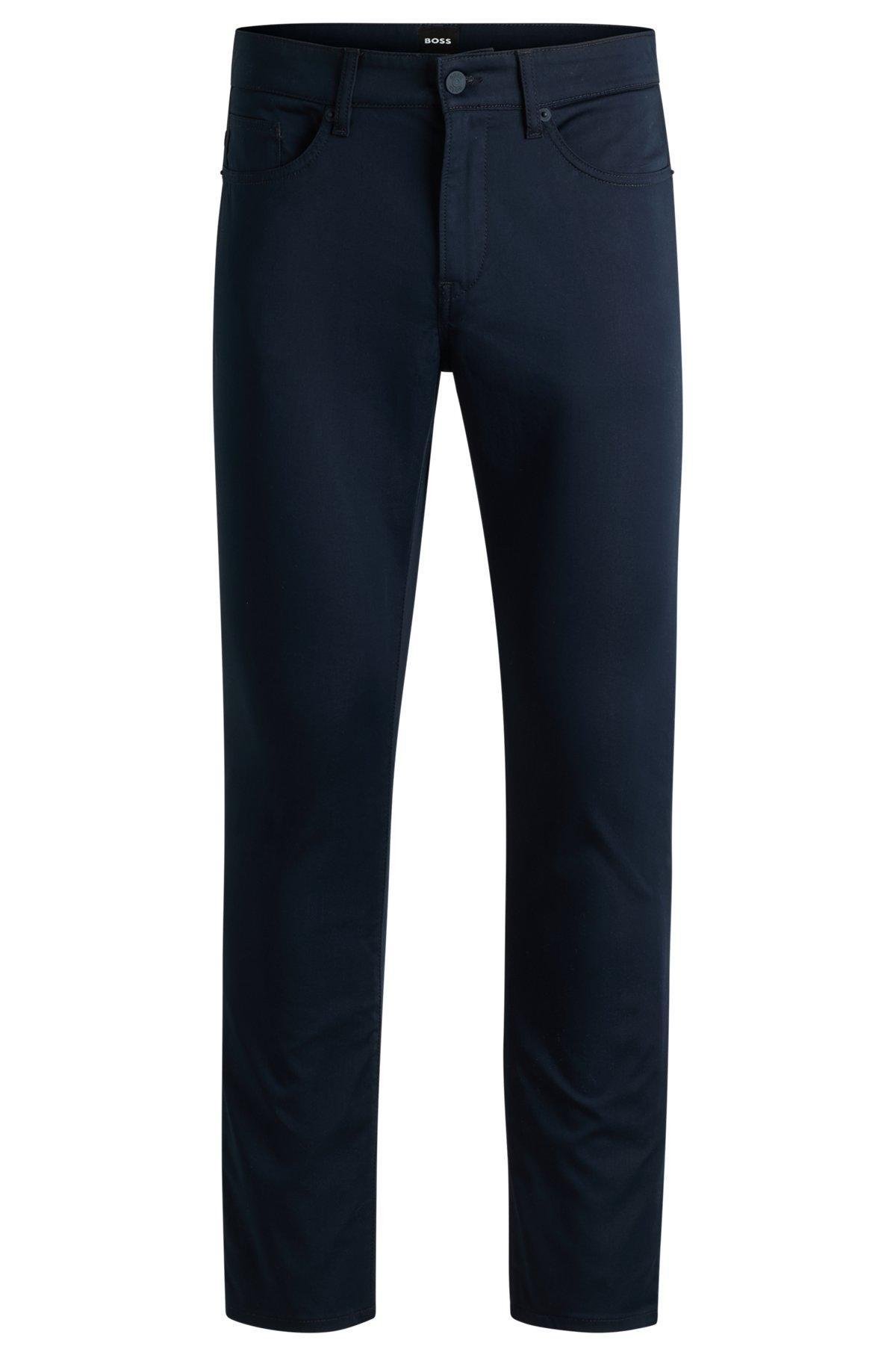 Delaware slim-fit trousers in stretch satin Product Image