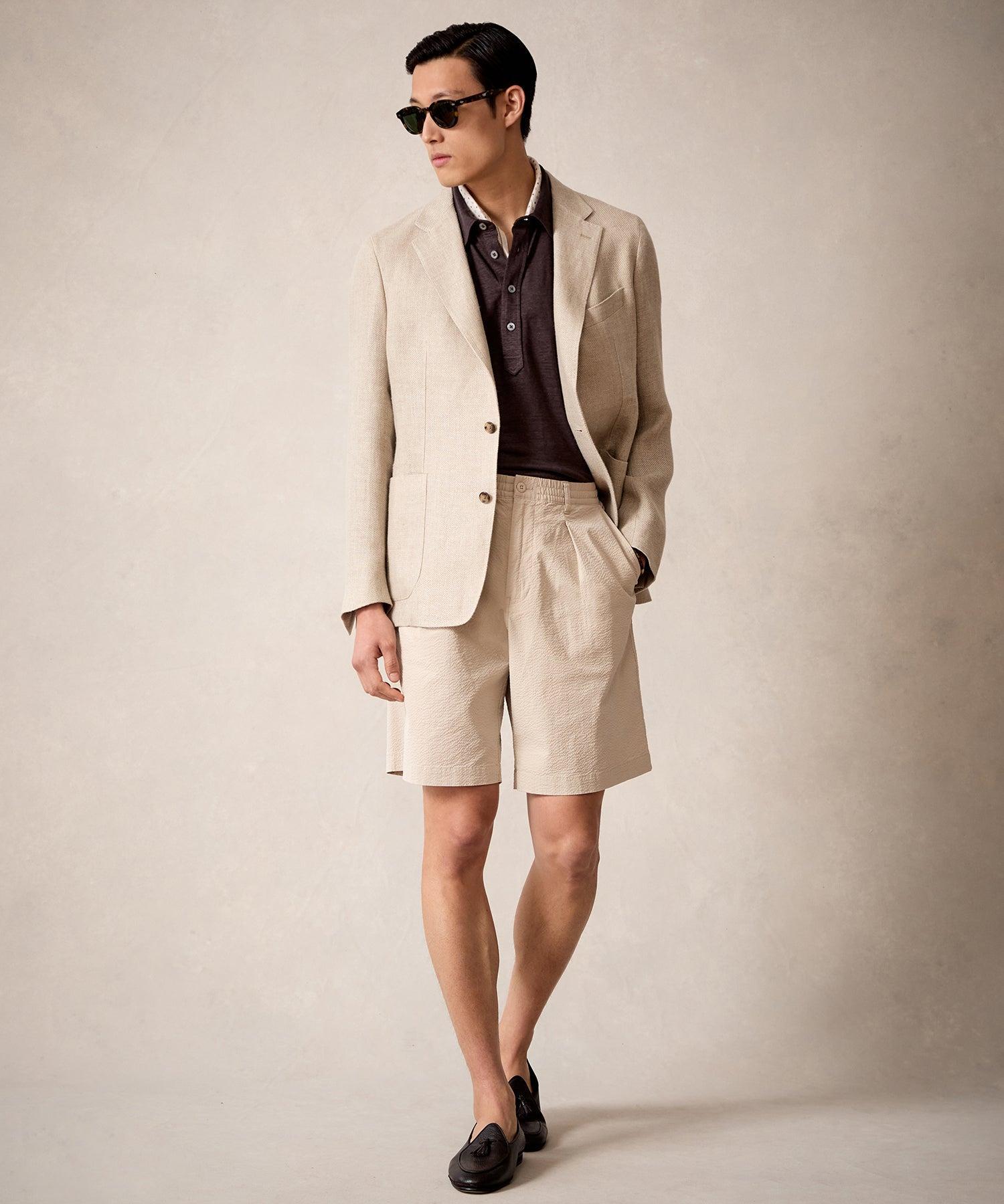 Italian Linen Sport Coat in Khaki Product Image