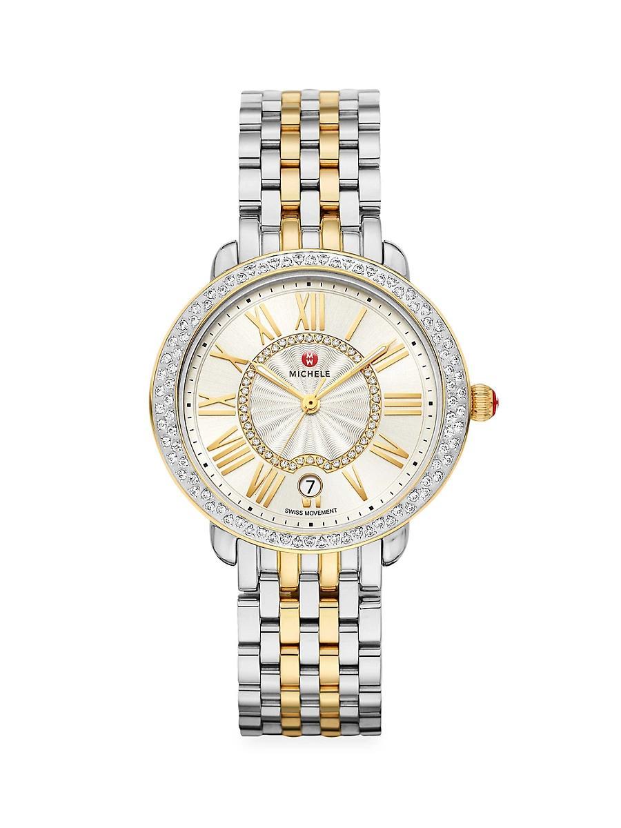 Michele Serein Mid Stainless Steel Diamond Watch, 36mm Product Image