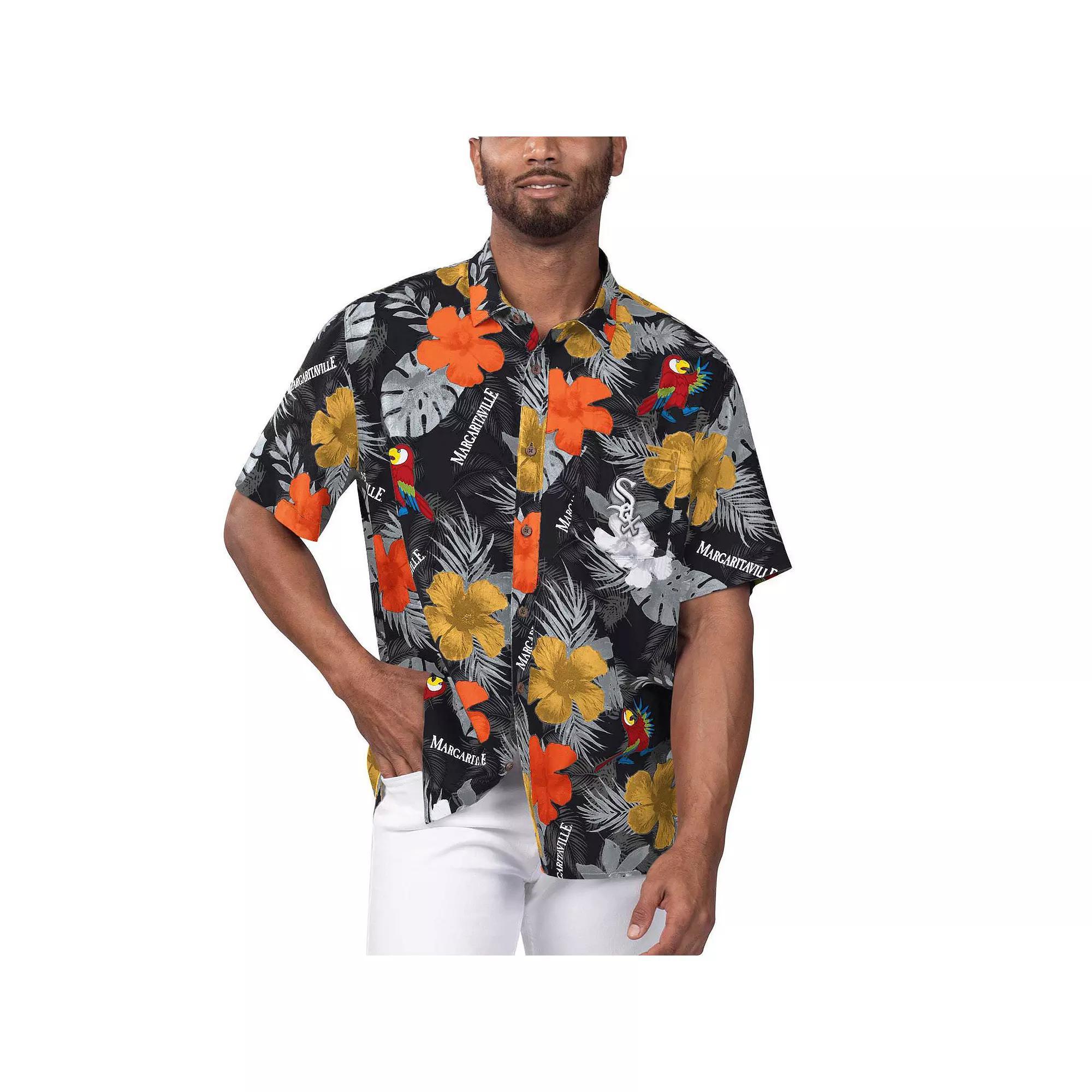 Men's Margaritaville Black Chicago White Sox Island Life Floral Party Button-Up Shirt, Size: XL Product Image