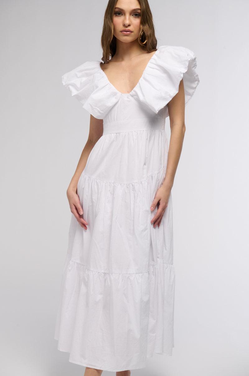 SUNDAY MARKET POPLIN CAP SLEEVE MAXI DRESS Product Image