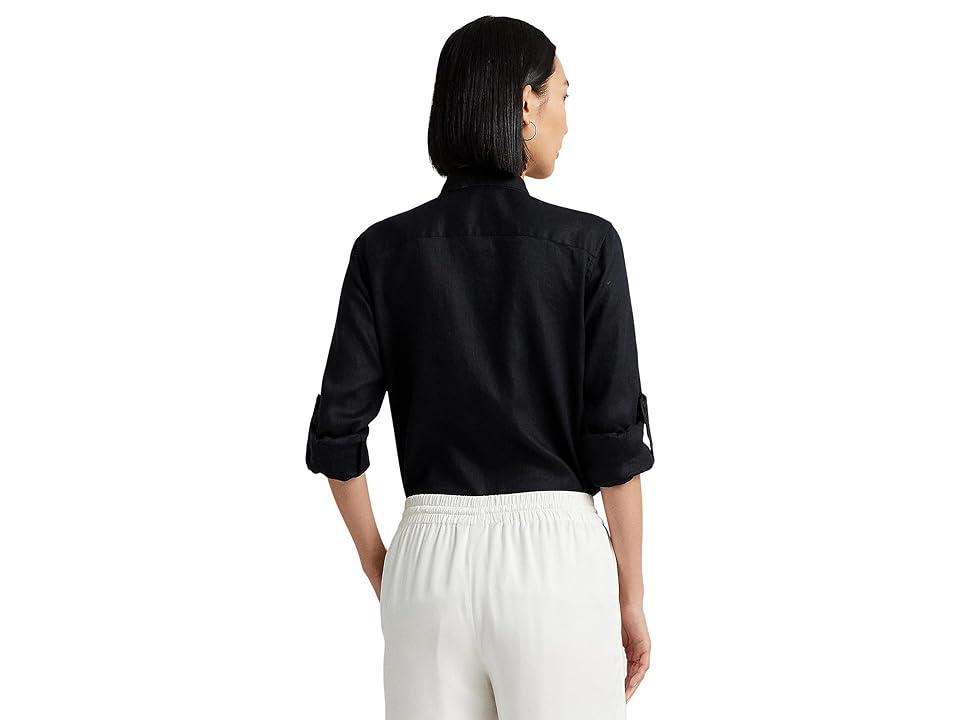 Lauren Ralph Lauren Petite Linen Roll Tab-Sleeve Shirt (Polo ) Women's Clothing Product Image