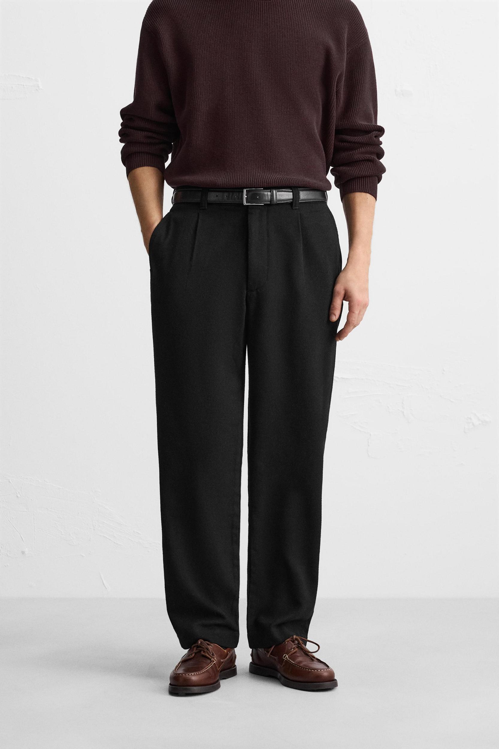 DARTED WOOL BLEND PANTS Product Image