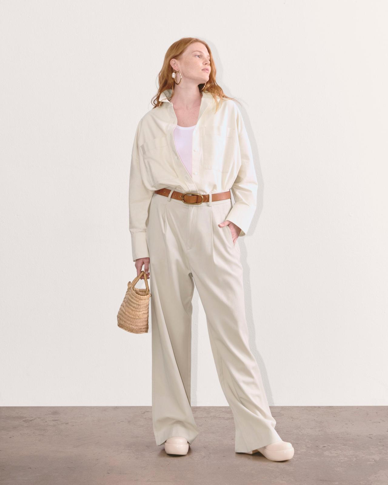 The Draper Pleated Pant in Buttersmooth Product Image