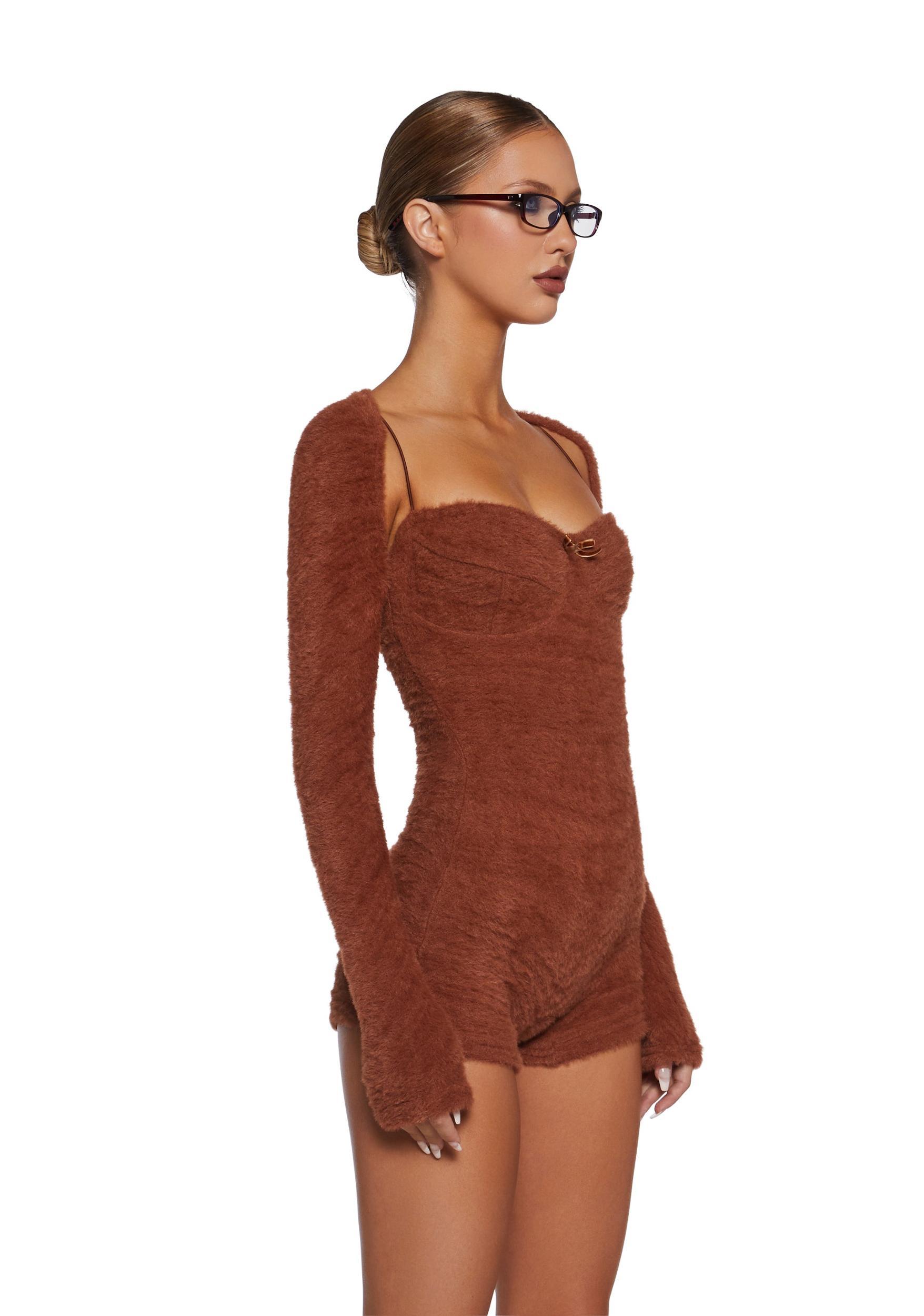 By The Fire Romper And Shrug Set - Brown Baby Product Image