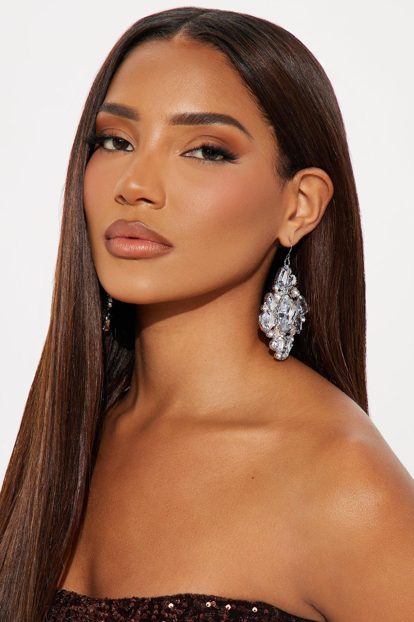 Glamour And Shine Earrings  - Silver Product Image