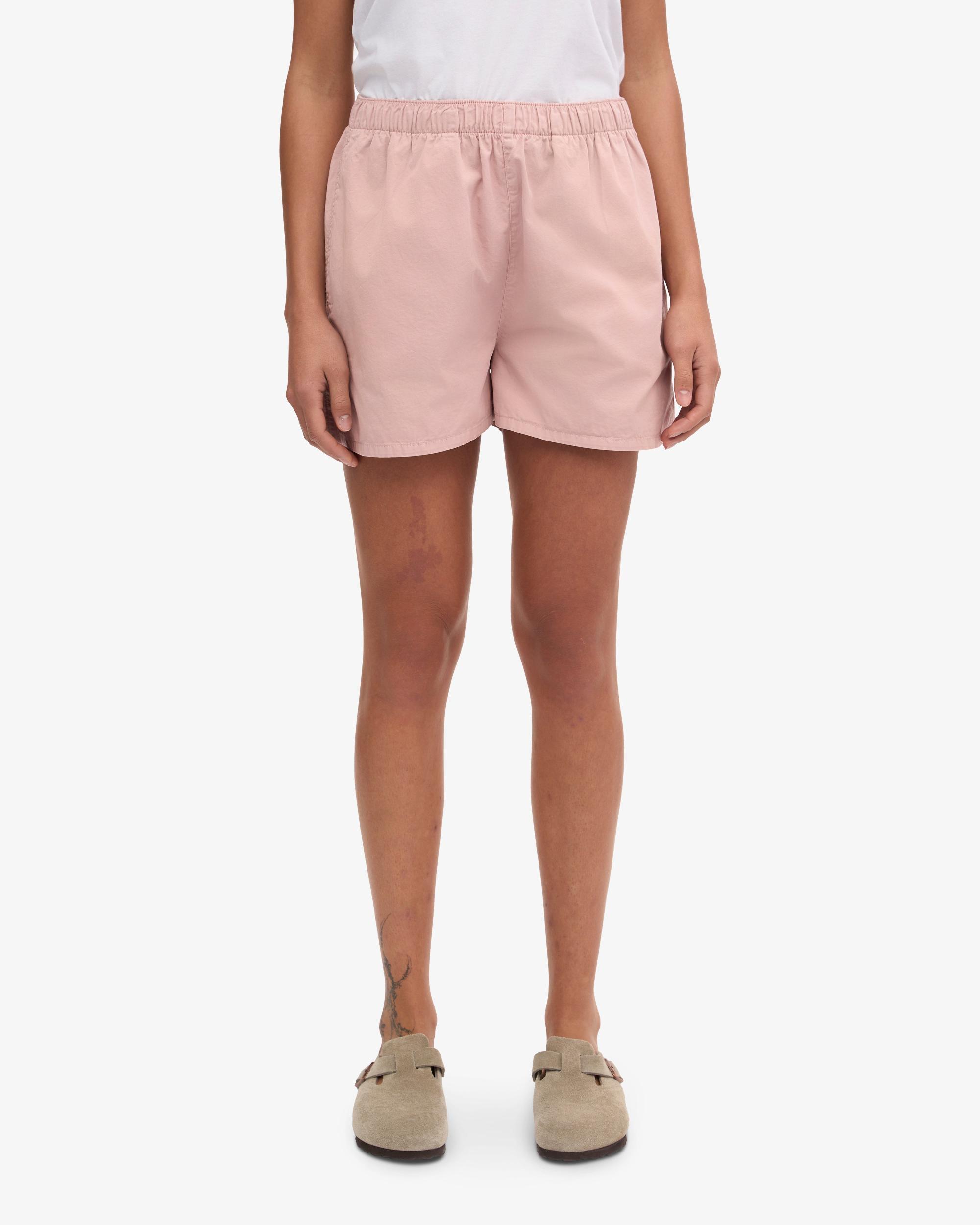 Women Organic Twill Shorts - Faded Pink Product Image
