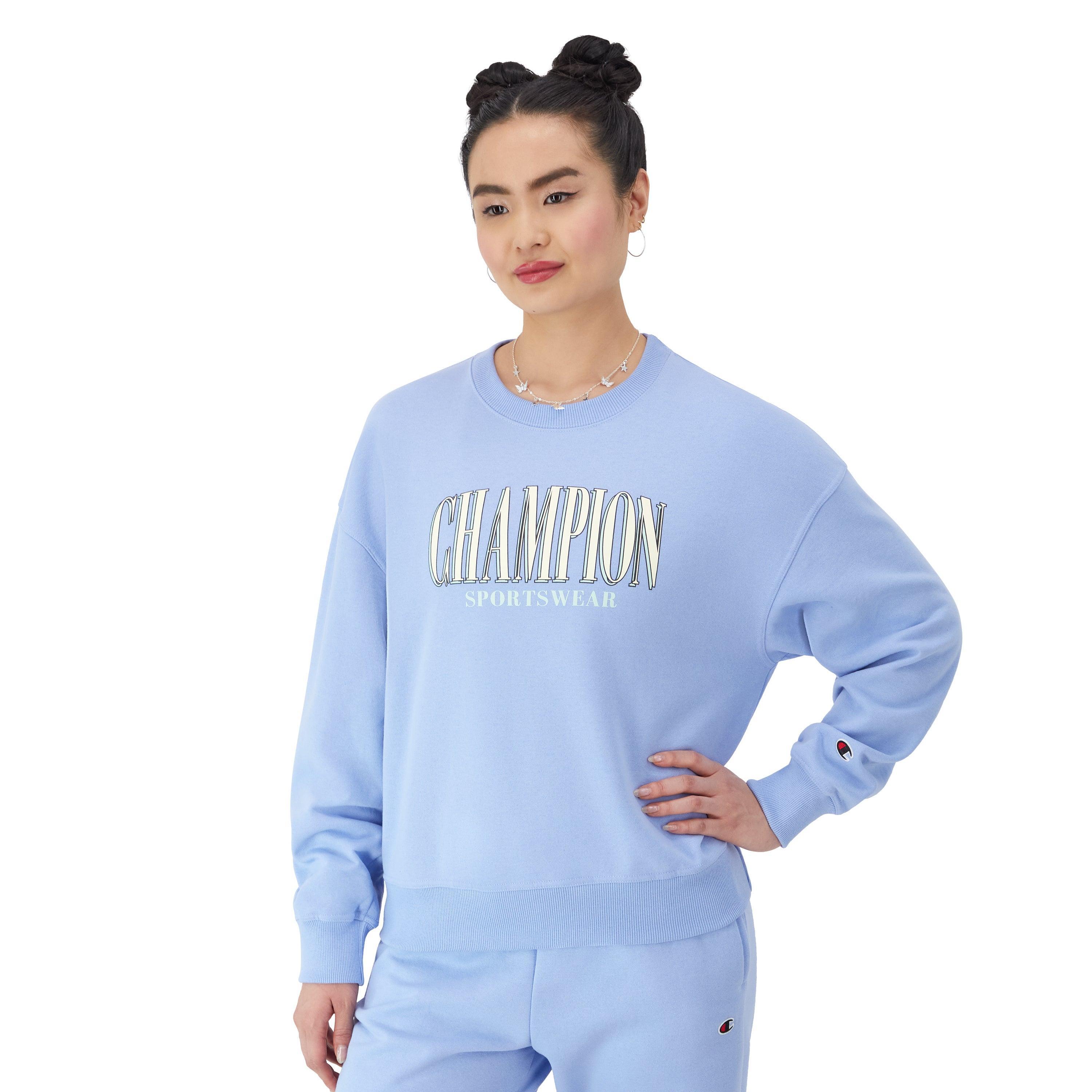 Womens Crewneck Sweatshirt, Arched University Champion Sportswear Marzipan Pink XL Product Image