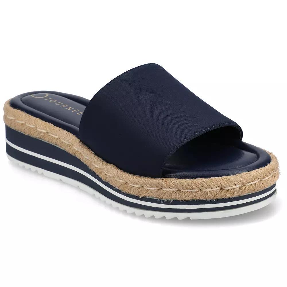 Journee Rosey Women's Espadrille Slide Sandals, Size: 6.5, Blue Product Image