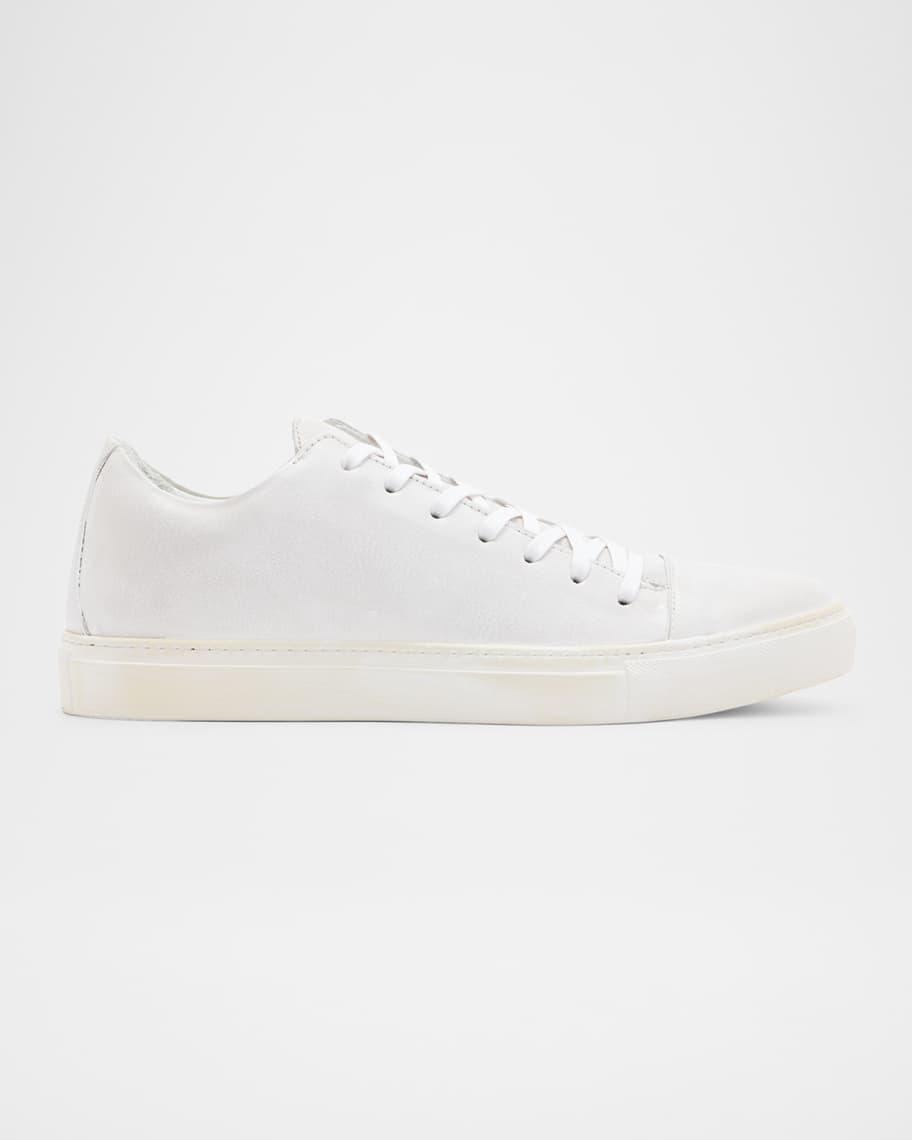 Mens Reed Leather Low-Top Sneakers, Black Product Image