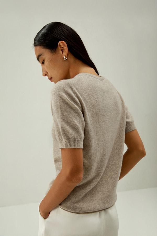 Crew Neck Basic Knit Top Product Image