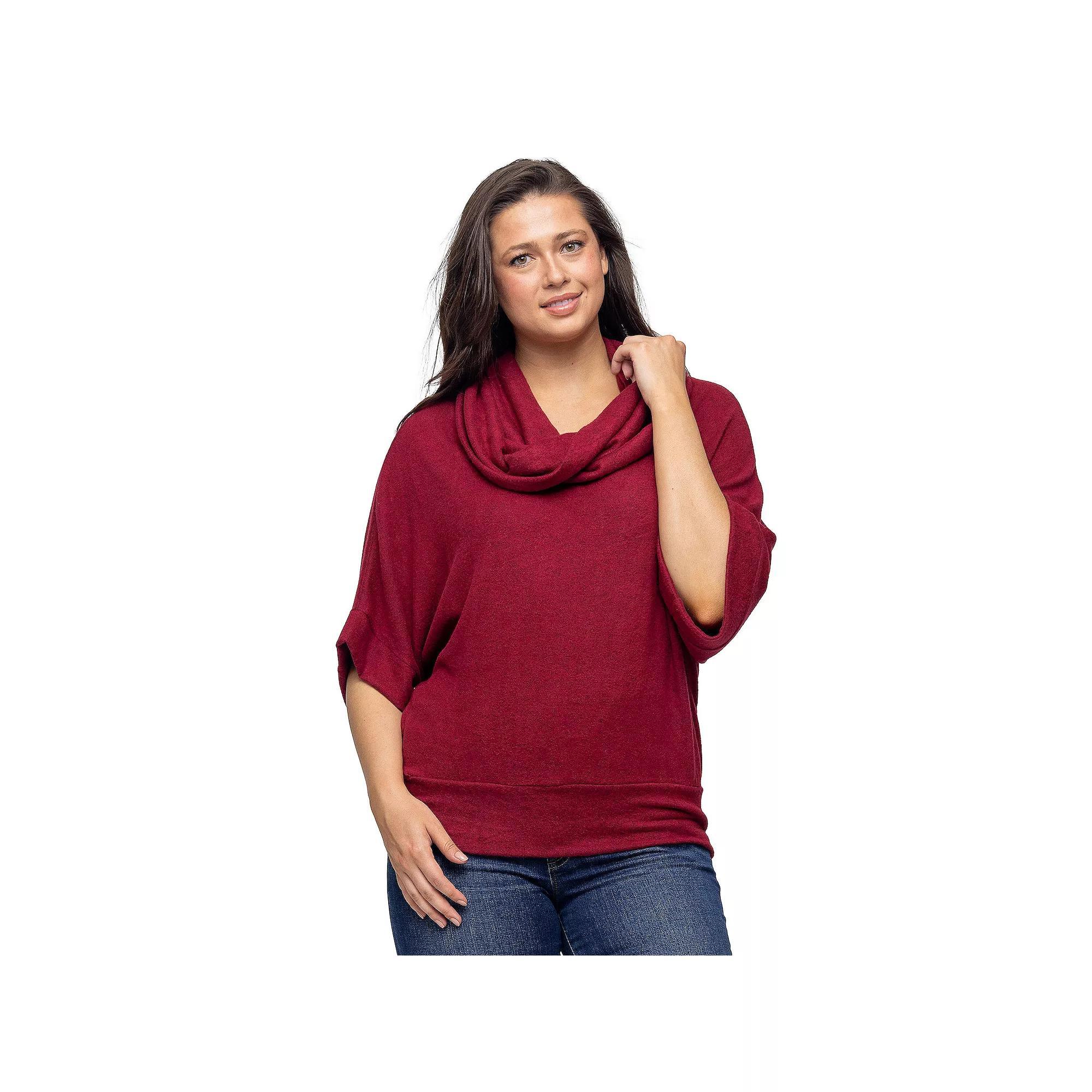 Womens 24Seven Comfort Apparel Cowl Neck Sweater Top Product Image