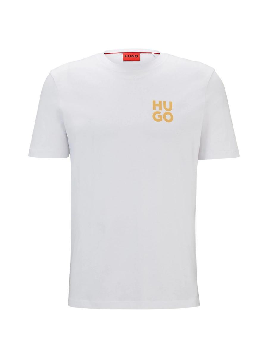 Mens Cotton-Jersey T-Shirt with Stacked Logo Print Product Image
