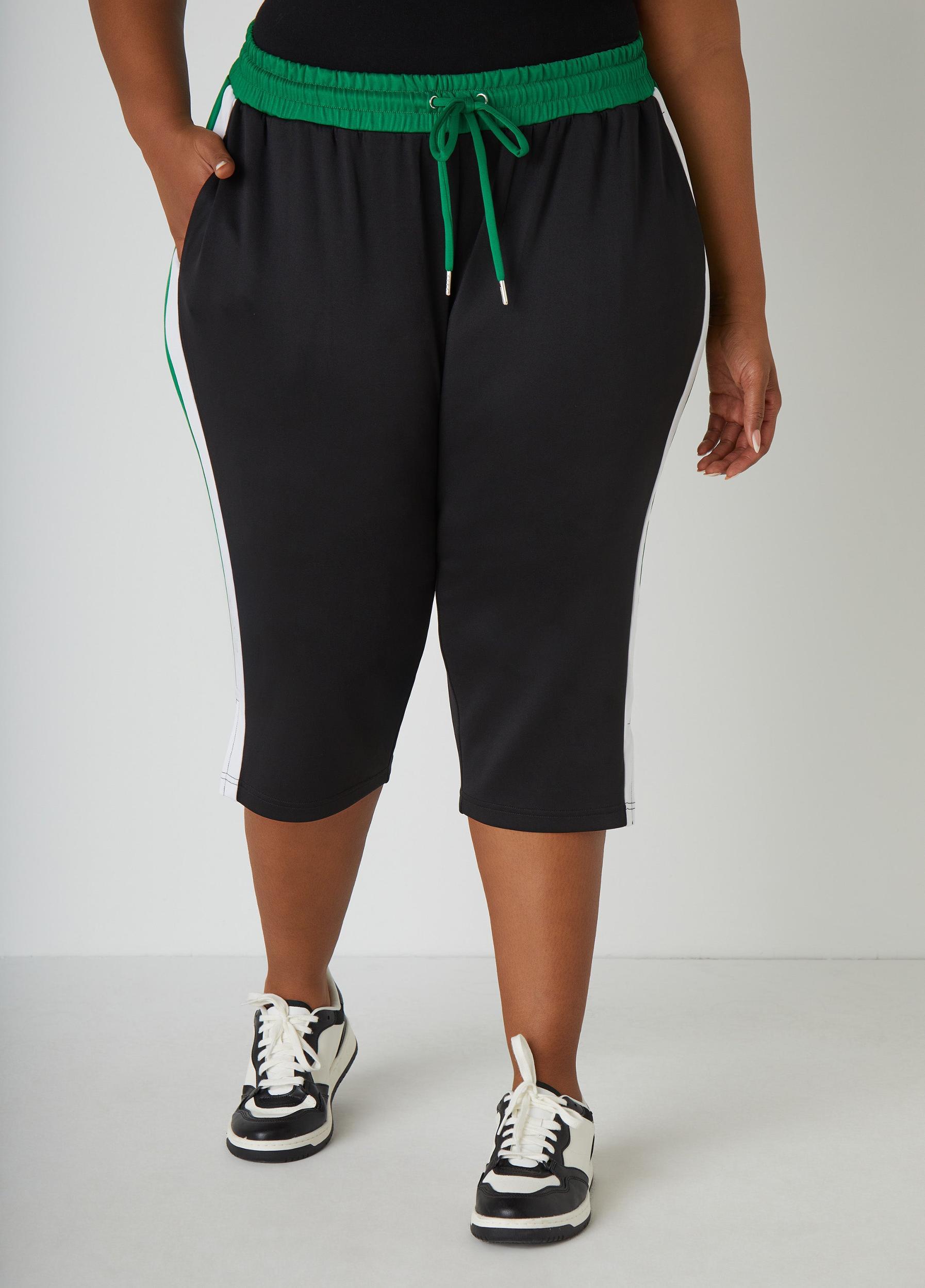 High Waist Striped Capris Product Image