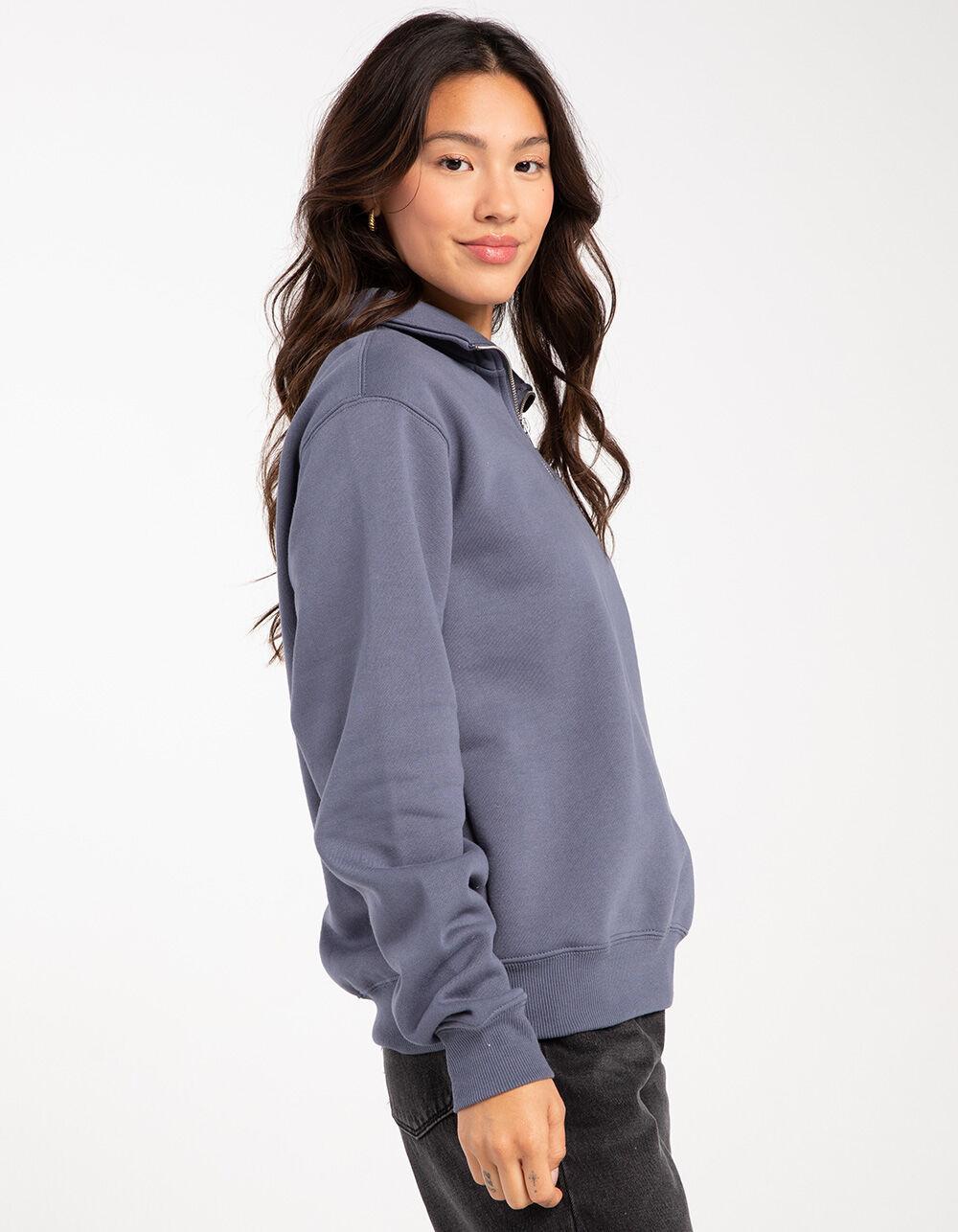 TILLYS Quarter Zip Womens Sweatshirt - BLUE Product Image