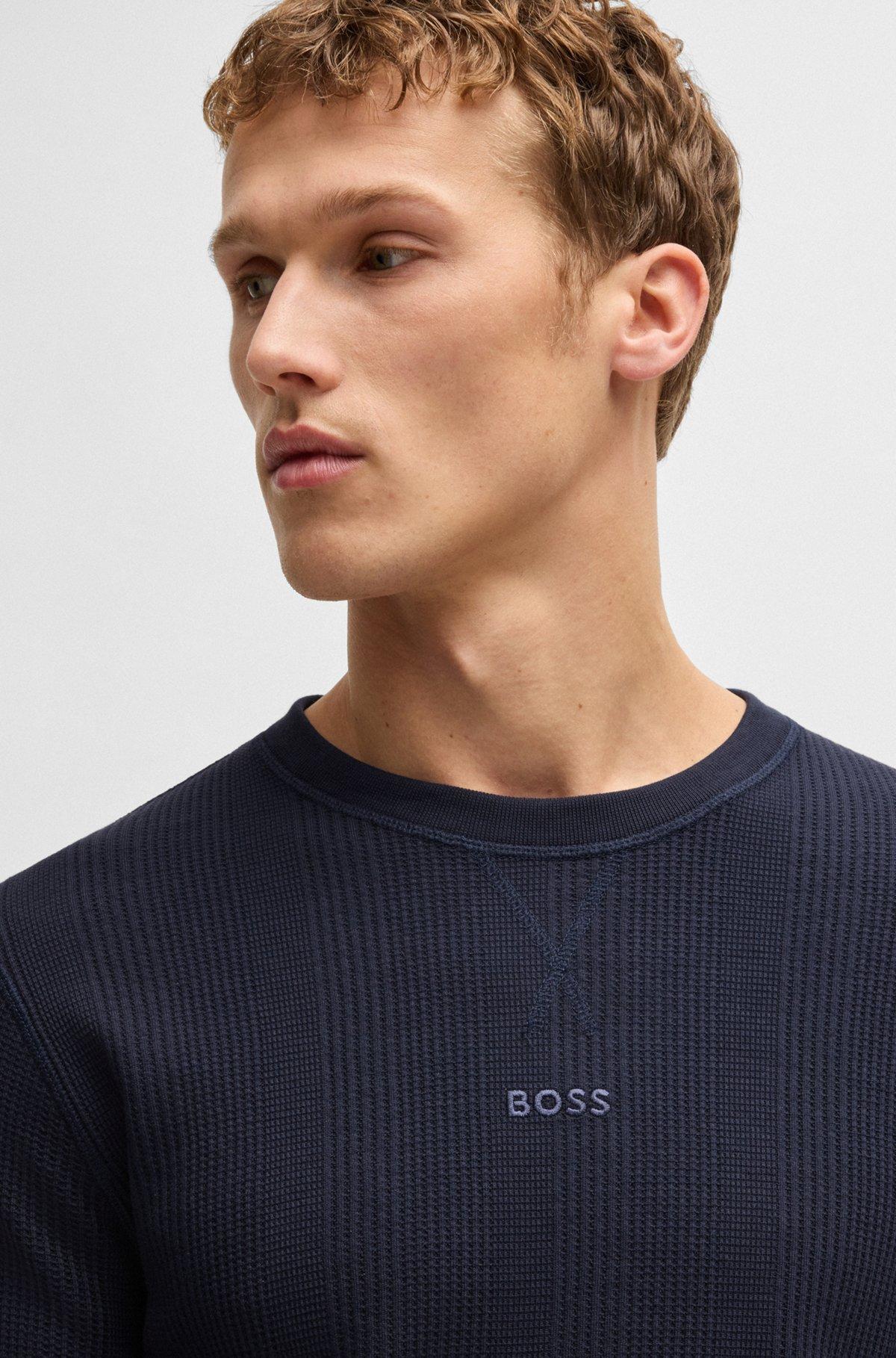 Logo-embroidered sweatshirt in a waffle knit Product Image