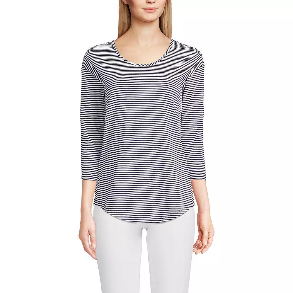 Women's Lands End Lightweight Jersey Tunic Top, Size: Medium, Black Product Image