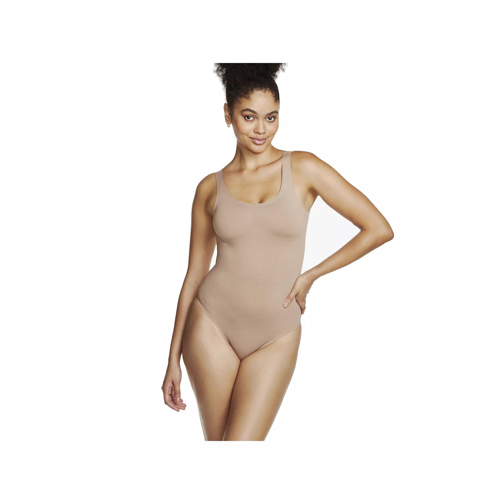 Women's Naomi & Nicole® Firm Control Shapewear Real Smooth Thong Bodysuit 7522, Size: Small, Stucco Product Image