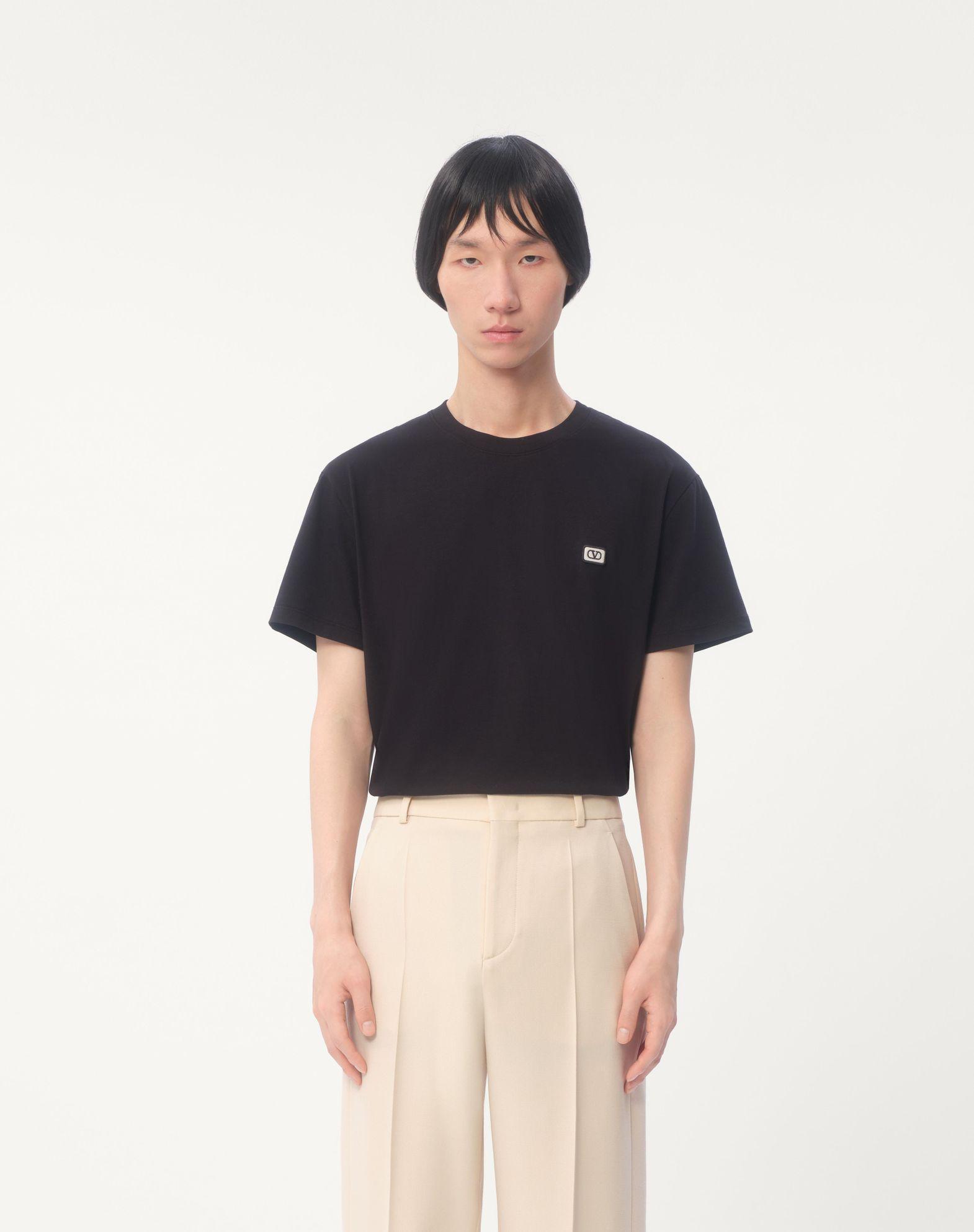 Cotton T-Shirt With Vlogo Patch Product Image