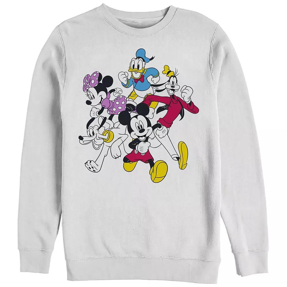 Men's Disney's Mickey And Friends Group Shot Run Sweatshirt, Size: Medium, White Product Image