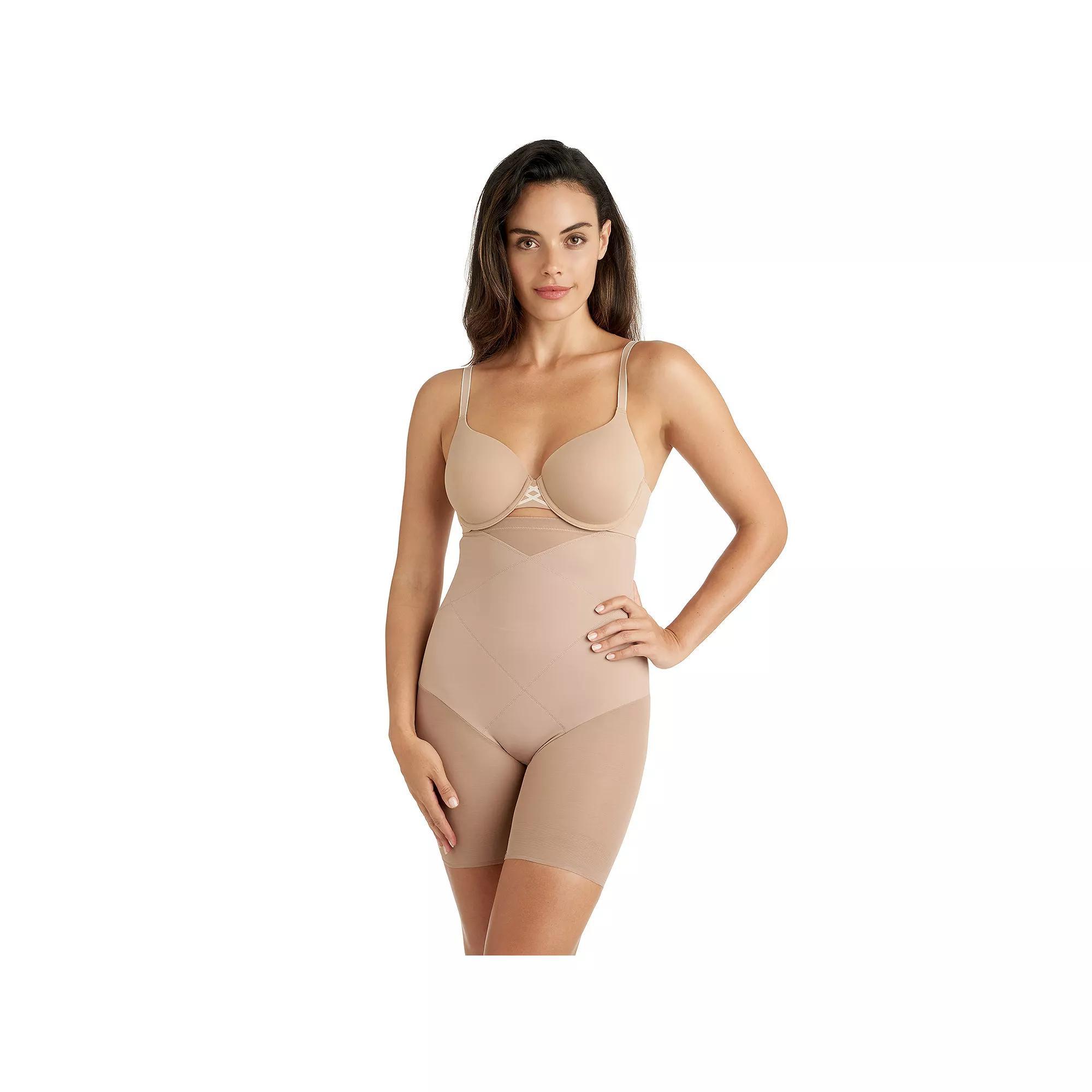 Women's Naomi & Nicole® Extra-Firm Control Shapewear Inside Magic® Tummy Tuck High Waist Thigh Slimmer 7609, Size: XXL, Stucco Product Image