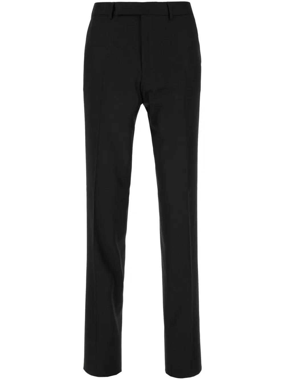 ZEGNA Pressed-crease Tapered Trousers In Black Product Image