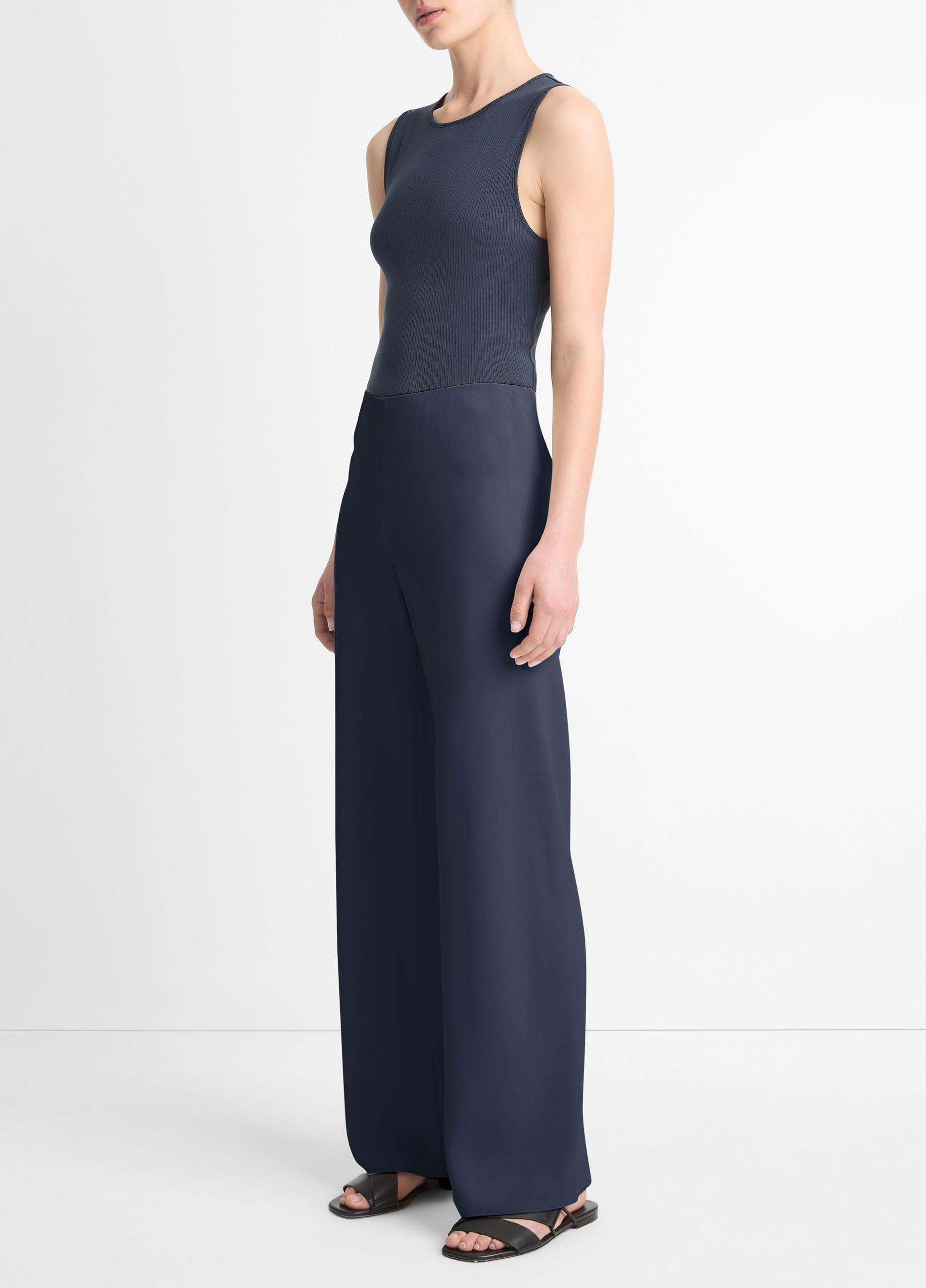 Womens High-Waist Crepe Bias Pant, Shell, Size XL Vince Product Image
