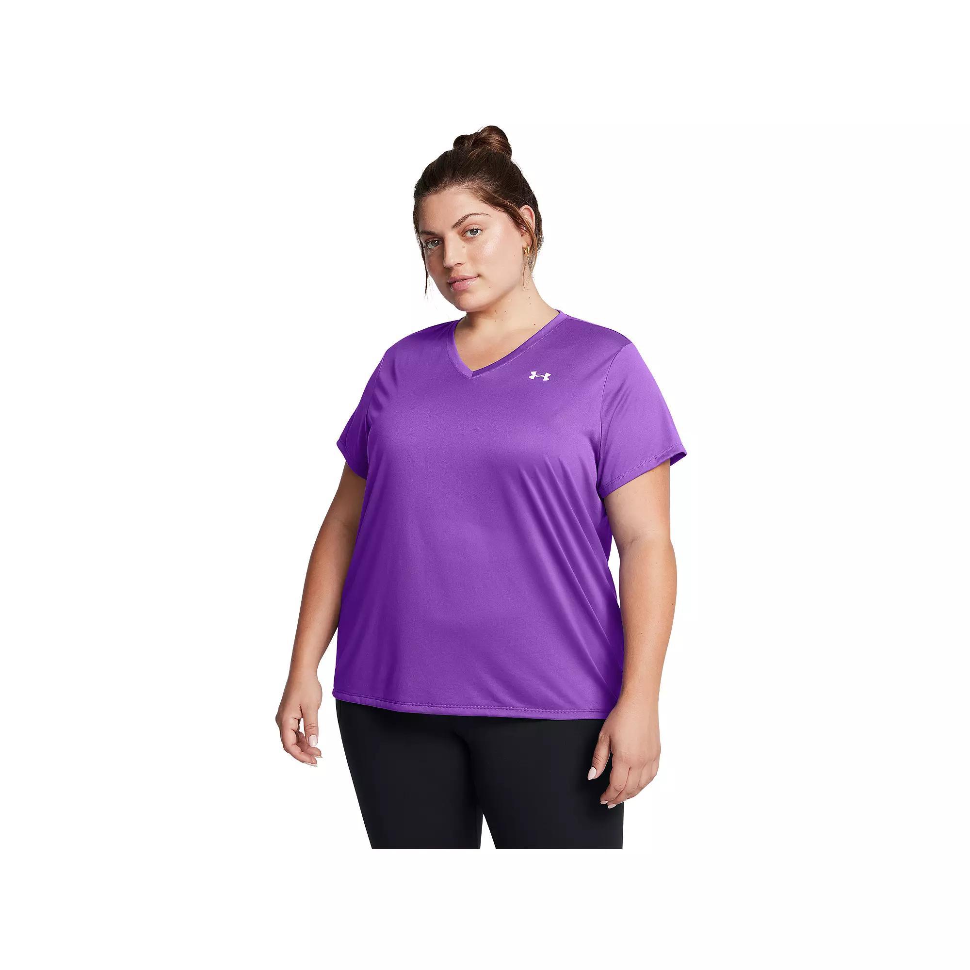 Plus Size Under Armour Tech™ Twist V-Neck Short Sleeve Tee, Women's, Size: 3XL, Lavish Purple Product Image