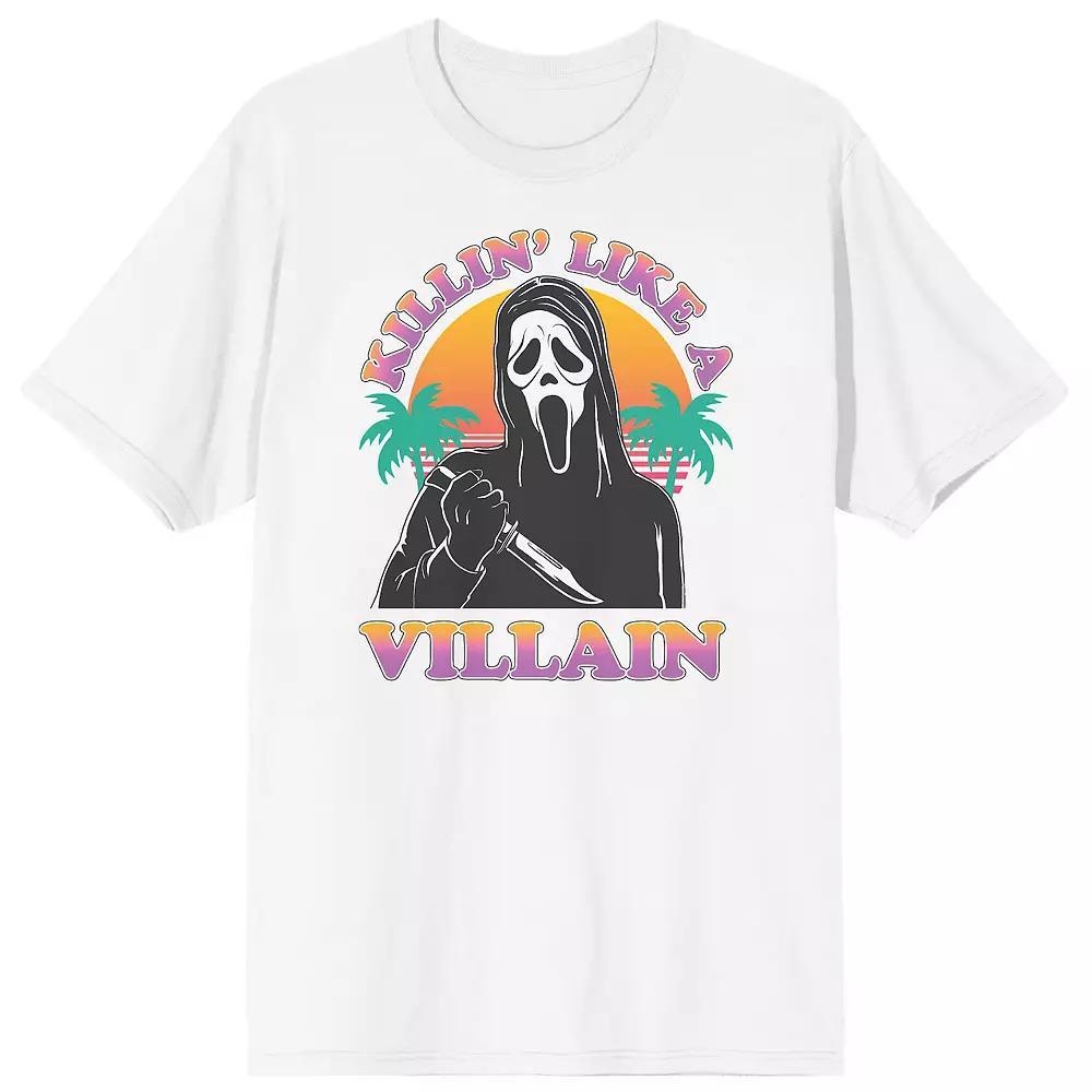 Men's Ghostface Chillin Like A Villain Tee, Size: Small, White Product Image