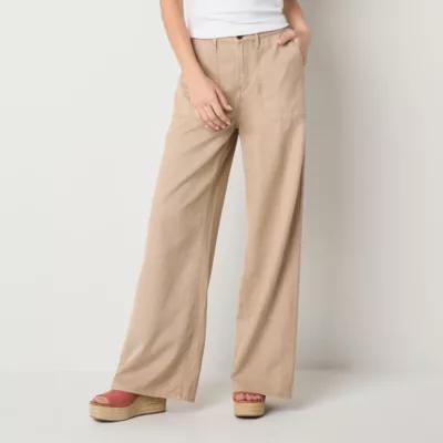 a.n.a Cotton Tencel Utility Womens Highest Rise Wide Leg Cargo Pant Product Image