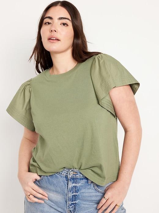 Flutter-Sleeve Combination Top Product Image