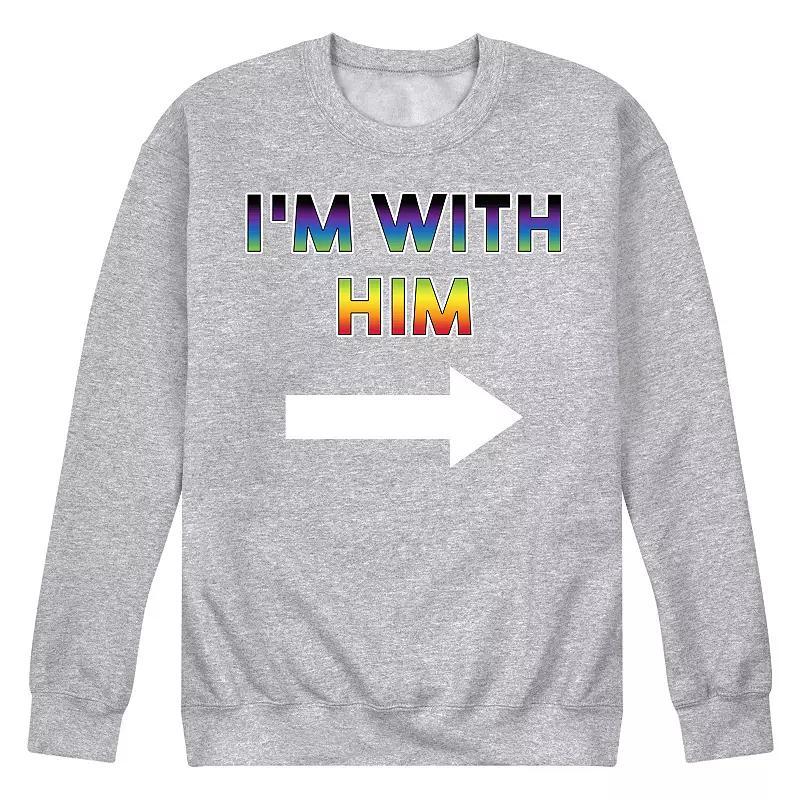 Mens Im With Him Fleece Sweatshirt Grey Gray Product Image