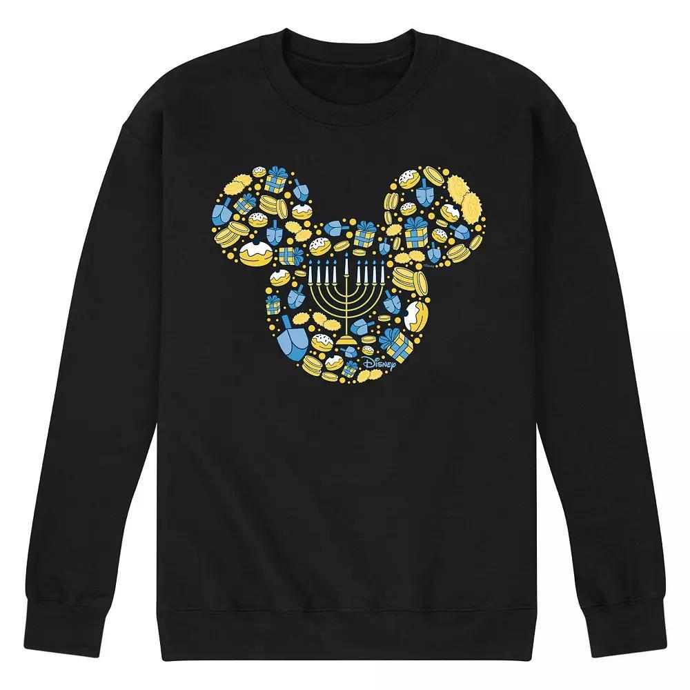 Disneys Mickey Mouse Mens Hanukkah Fleece Sweatshirt Blue Product Image
